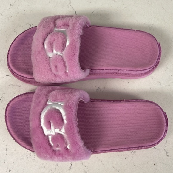 UGG Laton Fur Slide 111236 Wildflower Fluff Size 8 - Picture 11 of 16